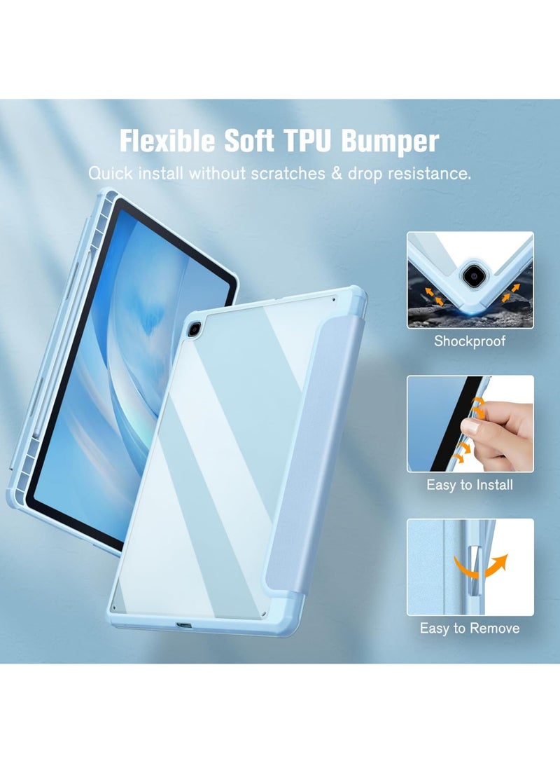 Rock Pow - Hybrid Slim Case for Samsung Galaxy Tab S6 Lite 10.4 Inch 2024/2022/2020 with S Pen Holder Shockproof Cover with Clear Transparent Back Shell - Image 1