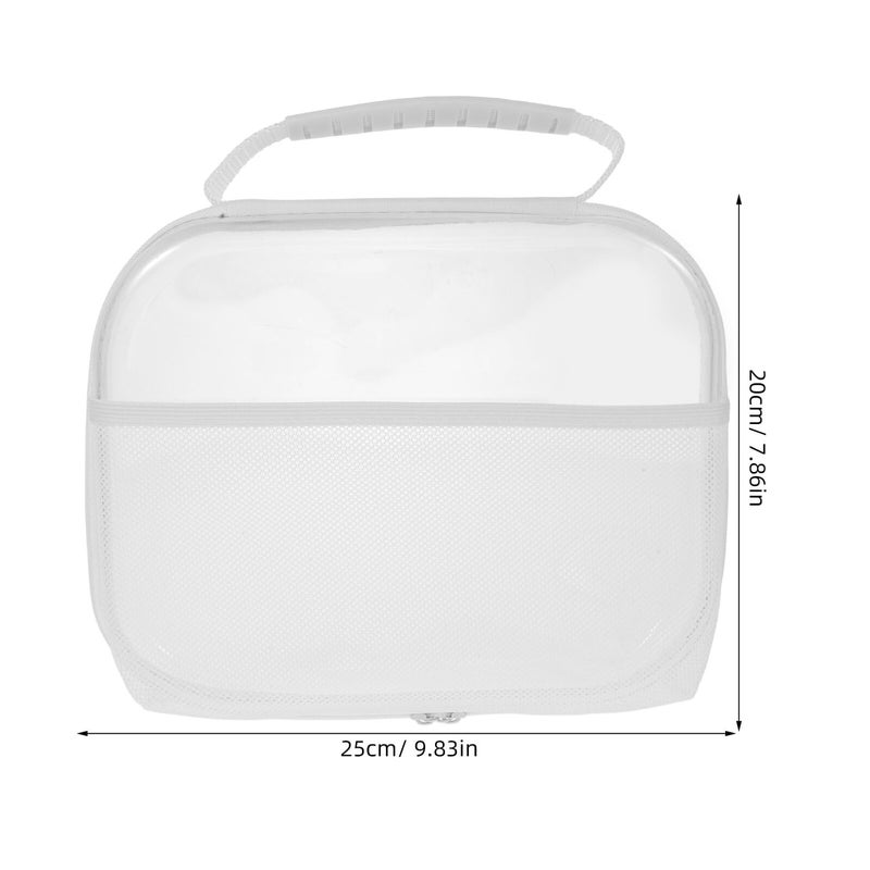 White Hard Shell Travel Makeup Bag Cosmetic Organizer Storage Box Set 25x20x5cm - Image 3