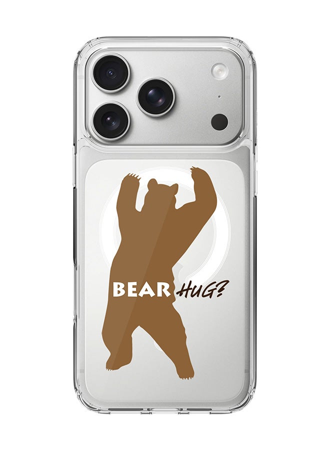 Stylizedd Classic Clear MagSafe Case for iPhone 17 Pro , Hybrid Soft Case Flexible Edges Anti Drop TPU PC Gel Thin Transparent Cover [ Designed for iPhone 17 Pro ] - Bear Hug