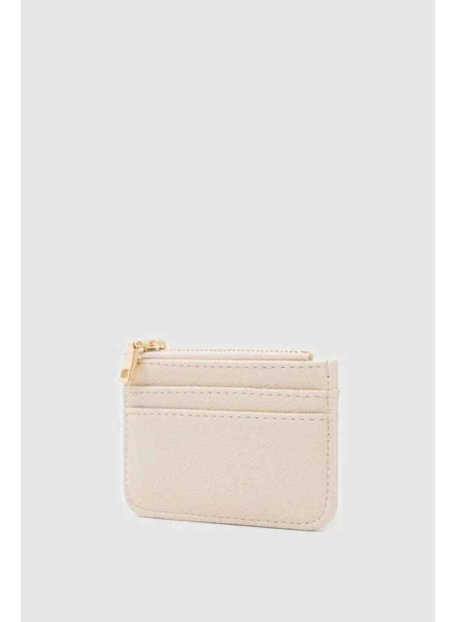 Shule Bags  Nook Zipper Charm Cardholder Cream for Women | Best Price UAE