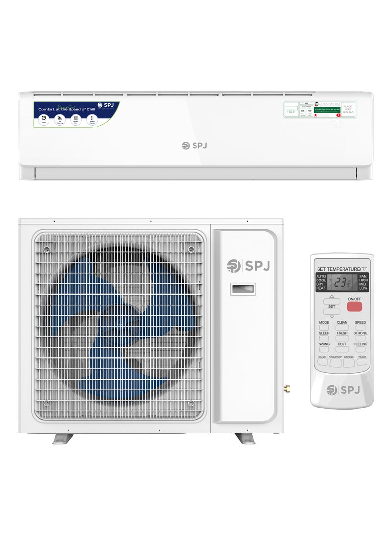 SPJ 2.5 Ton Split Air Conditioner (30000 BTU), Rotary Compressor, Golden Fin, R410A Refrigerant, Low Noise Fast Cooling AC – White - Image 1