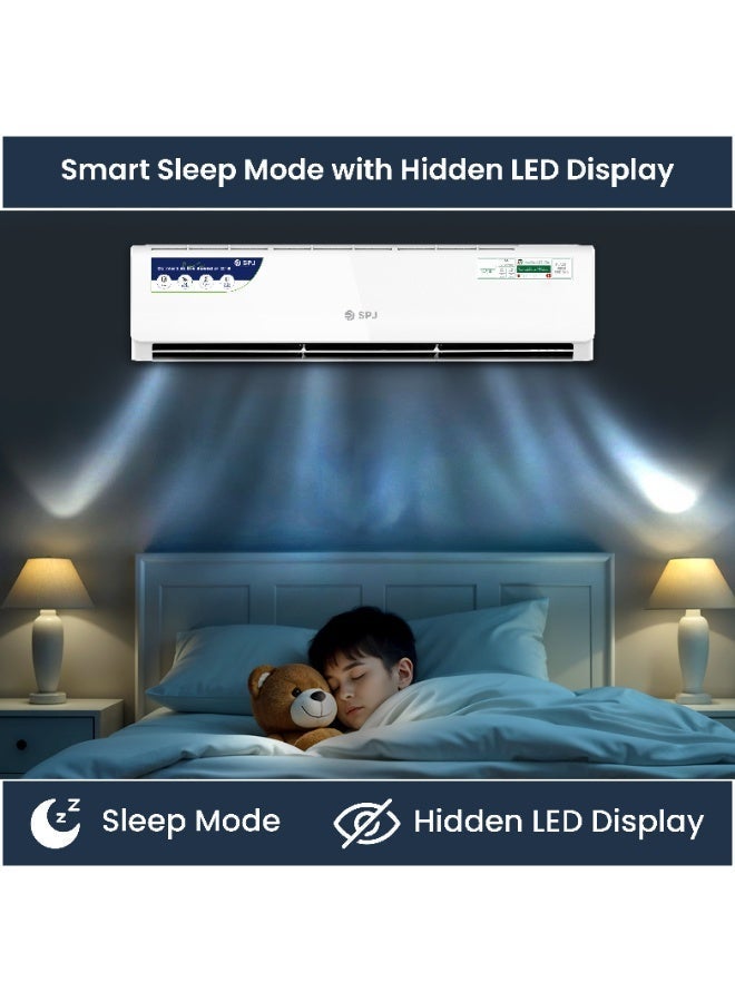 SPJ 2.5 Ton Split Air Conditioner (30000 BTU), Rotary Compressor, Golden Fin, R410A Refrigerant, Low Noise Fast Cooling AC – White - Image 3