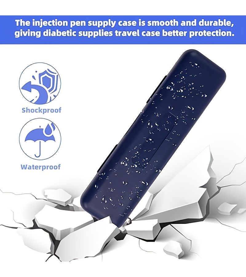 Blue Waterproof Insulin Pen Case For 1 Pen And 3 Needles Portable Organizer - Image 4
