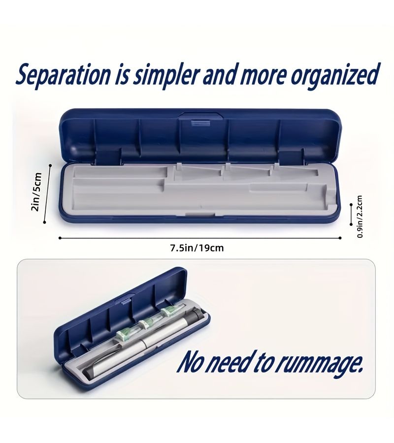 Blue Waterproof Insulin Pen Case For 1 Pen And 3 Needles Portable Organizer - Image 1