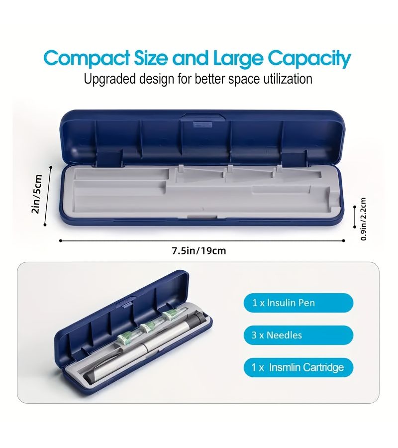 Blue Waterproof Insulin Pen Case For 1 Pen And 3 Needles Portable Organizer - Image 3