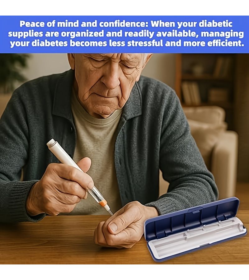 Blue Waterproof Insulin Pen Case For 1 Pen And 3 Needles Portable Organizer - Image 2