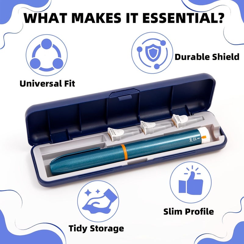 Blue Waterproof Insulin Pen Case For 1 Pen And 3 Needles Portable Organizer - Image 5