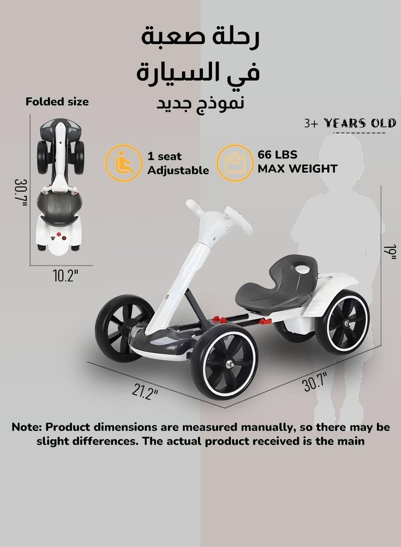 Zaprus Foldable Electric Ride-On Car with Remote Control – 4-Wheel Kids Ride-On Toy | Safe & Sturdy Structure, Front Anti-Collision, Easy Steering, One-Motor, Dual-Battery | Supports Up to 50kg – Ages 1+ - Image 3