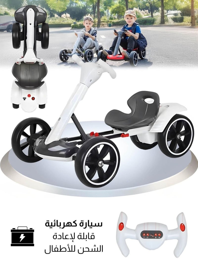 Zaprus Foldable Electric Ride-On Car with Remote Control – 4-Wheel Kids Ride-On Toy | Safe & Sturdy Structure, Front Anti-Collision, Easy Steering, One-Motor, Dual-Battery | Supports Up to 50kg – Ages 1+ - Image 1