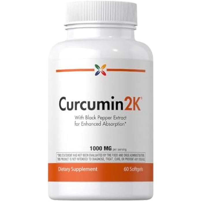 Stop Aging Now - Curcumin2K - Curcumin Supplement - with Black Pepper - 60 Softgels - Image 1