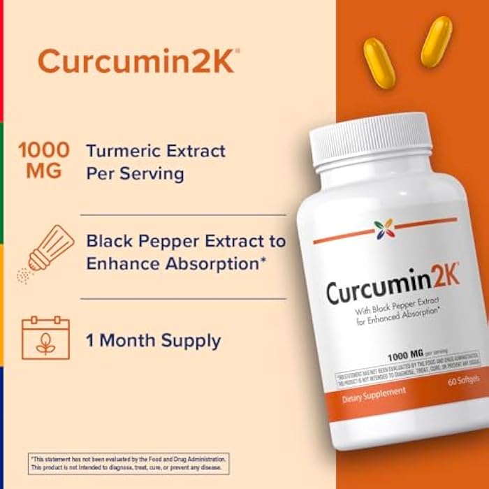 Stop Aging Now - Curcumin2K - Curcumin Supplement - with Black Pepper - 60 Softgels - Image 3