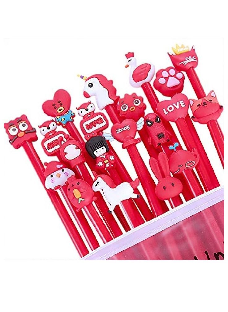 أقلام حبر من الجل الكرتوني من  مكونة من 20 عبوة من أقلام الكتابة بأسلوب متنوع من أجل هدايا عيد الميلاد كيدوس هدية المدرسة أقلام المرح للفتيات - Image 1