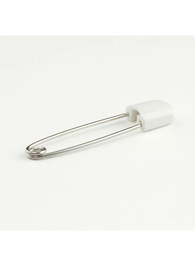 OsoCozy Diaper Pins - (White) - Sturdy, Stainless Steel Diaper Pins with Safe Locking Closures - Use for Special Events, Crafts or Colorful Laundry Pins, 8 Count (Pack of 1) - Image 2