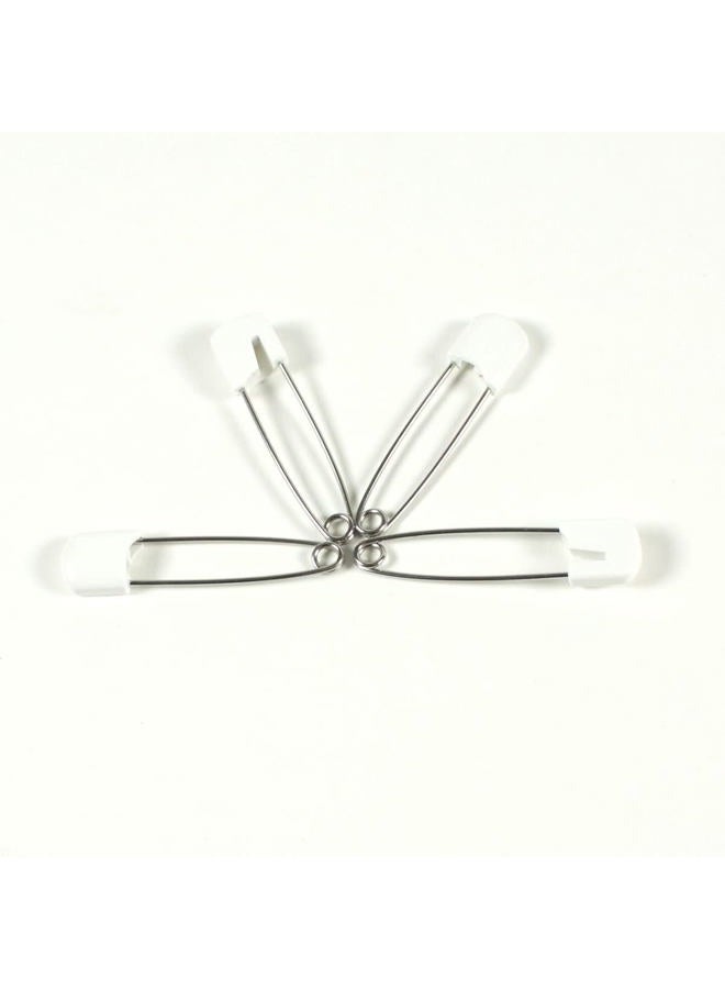 OsoCozy Diaper Pins - (White) - Sturdy, Stainless Steel Diaper Pins with Safe Locking Closures - Use for Special Events, Crafts or Colorful Laundry Pins, 8 Count (Pack of 1) - Image 4