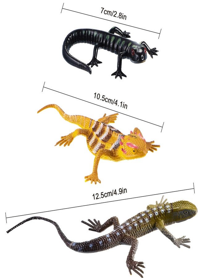 Gejoy 24 Piece Plastic Lizards for Kids Colorful Plastic Artificial Lizard Toys Action Figure Educational Toys for Kids Adults Gifts, 12 Designs - Image 2