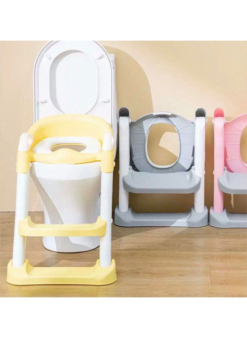 Adjustable Potty Ladder Seat for Toilet Training with Steps, Handle & Soft Cushion Design Non Slip & Space Efficient Toddlers & Children Unisex Foldable & Easy Assembly Splash Guard Included - Image 5