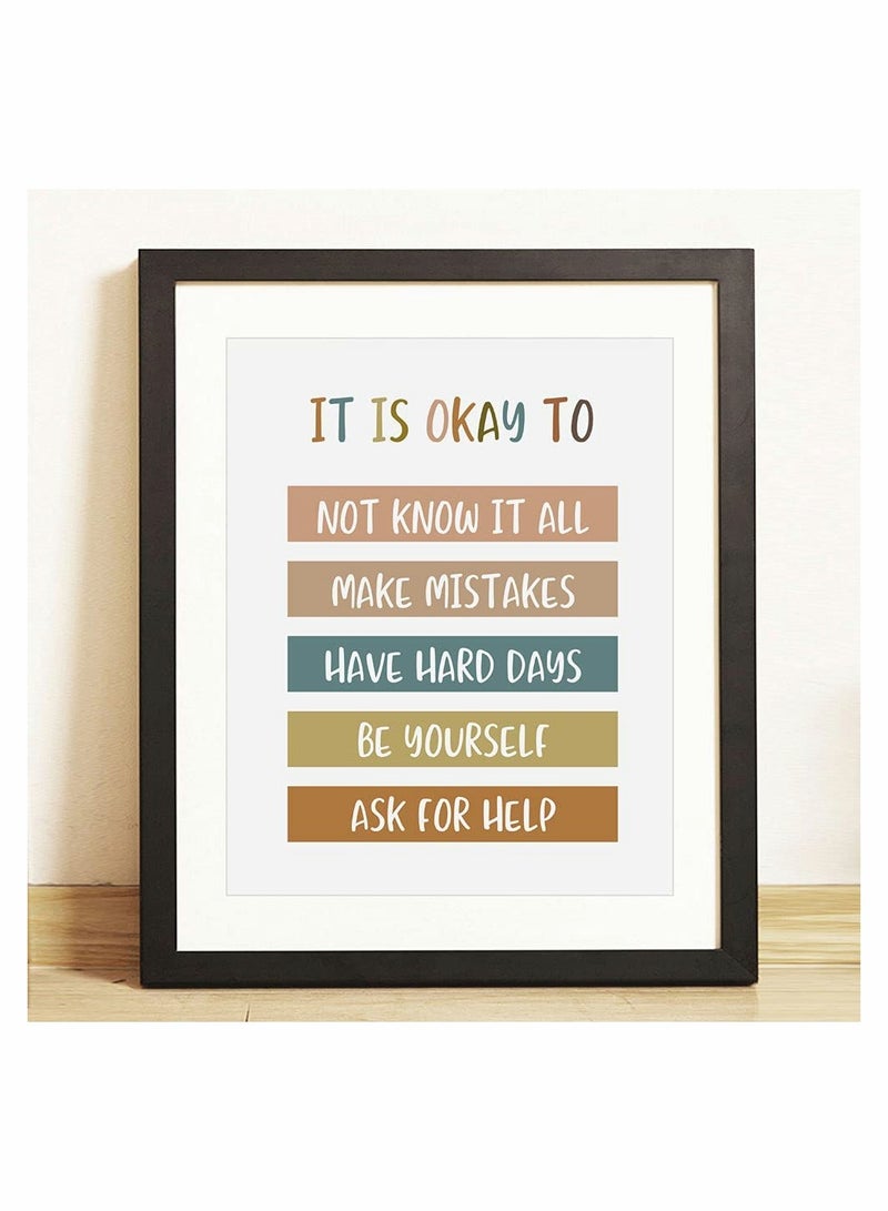 Boho Classroom Wall Art, "It Is Okay To Be Yourself" Inspirational Decor for Teachers & Kids, Suitable Gift for Playroom & Classroom, UNFRAMED (40 * 60 cm) - Image 4