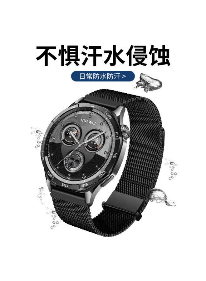 Wei Qiantu Weiqiantu Suitable For Huawei Watch Straps Gt6/6pro/gt5/4/5pro/watch5/4/4pro Milanese Steel Band | Button-style Dual Magnetic Clasp - 46/48 - Starlight Color - Image 1