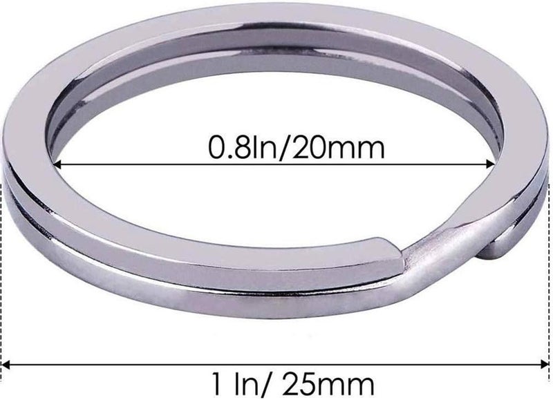kingforest 50-Pack 1 Inch Metal Key Rings (25mm) - Silver Split Keychain Rings for Keys, DIY Crafts, Home, Car & Office Accessories - Durable Nickel Flat Keyrings Bulk - Image 2