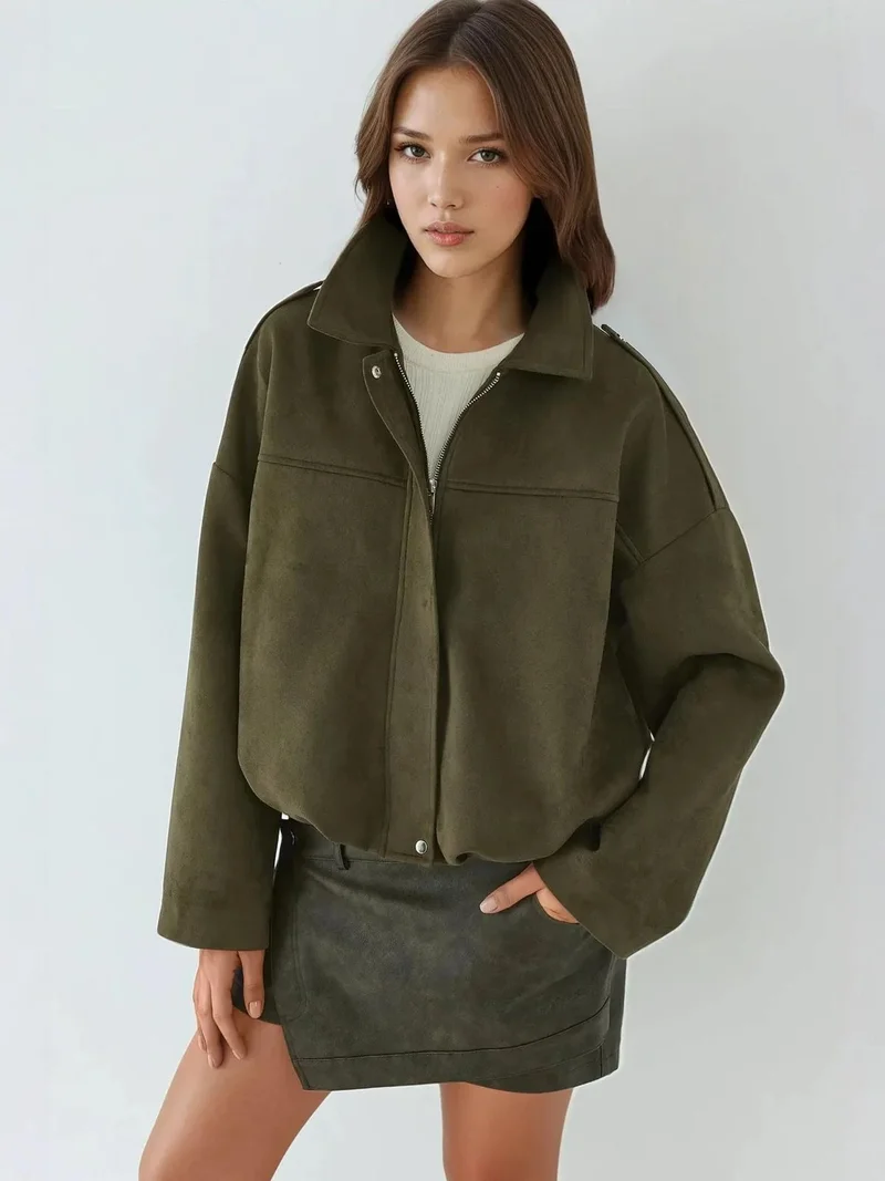 زوبعة جاكيت بومبر سويدي ناعم الملمس