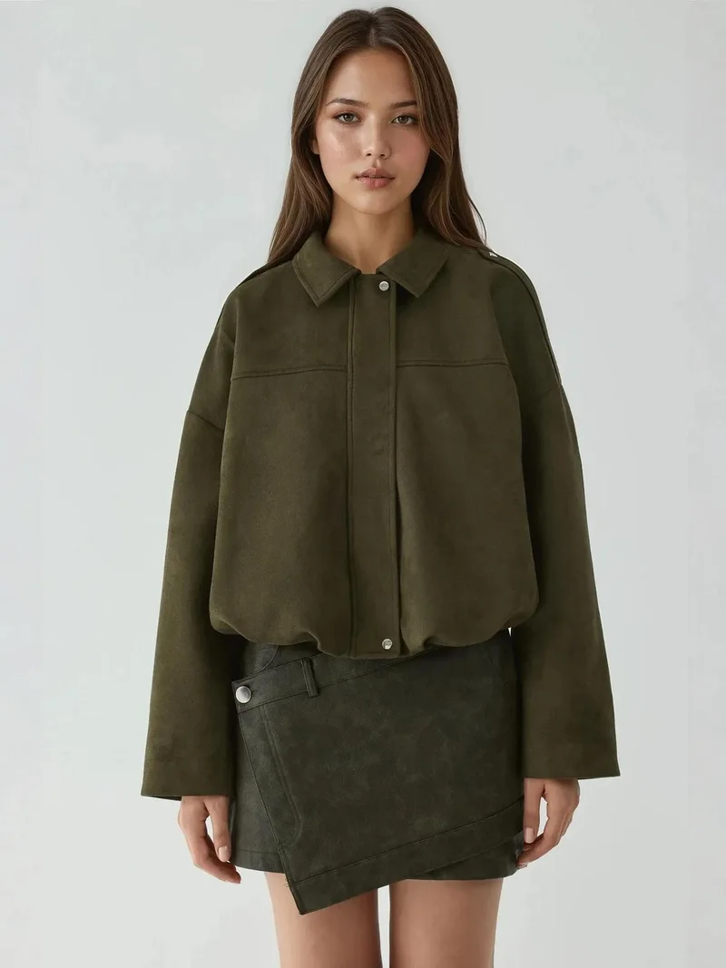 زوبعة جاكيت بومبر سويدي ناعم الملمس