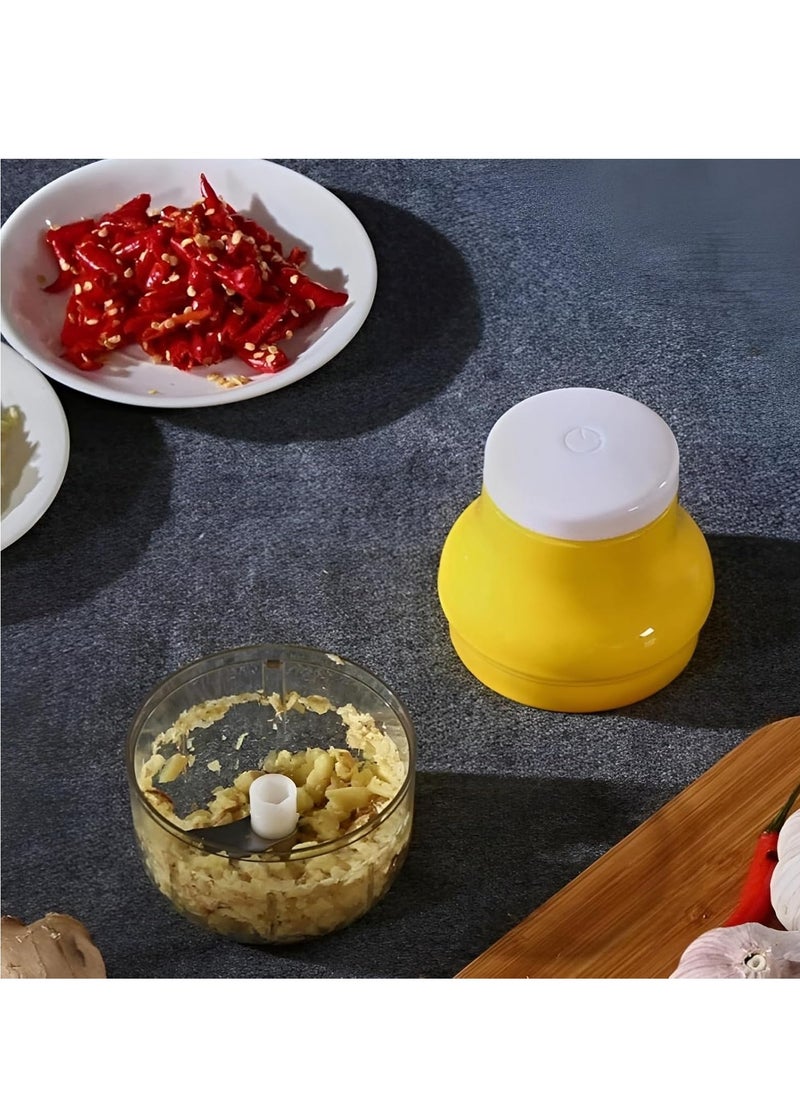 Plan A - Portable Mini Electric Garlic Masher – Multifunctional Vegetable Chopper, Wireless One-Button Food Processor, USB Charging, Easy to Clean, Suitable for Garlic, Onion, Fruit, Nuts, Baby Food-100ml - Image 1