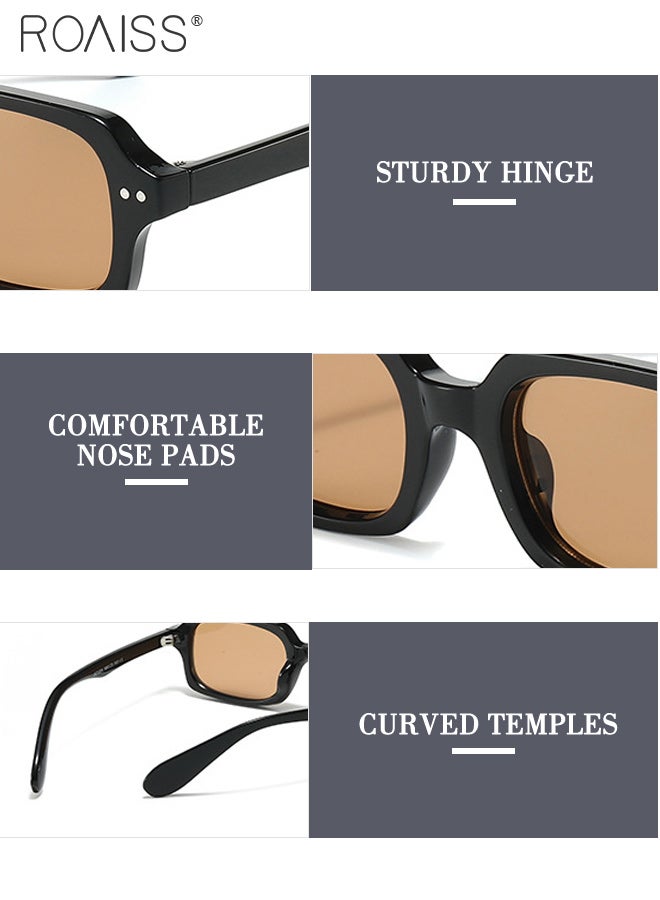 رويس نظارة شمسية مربعة صغيرة بتصميم كلاسيكي للنساء والرجال، نظارات شمسية أنيقة للزينة في الهواء الطلق، حماية من الأشعة فوق البنفسجية 400، مضادة للتوهج، مناسبة للحفلات الخارجية والتصوير الفوتوغرافي في الشوارع - Image 5