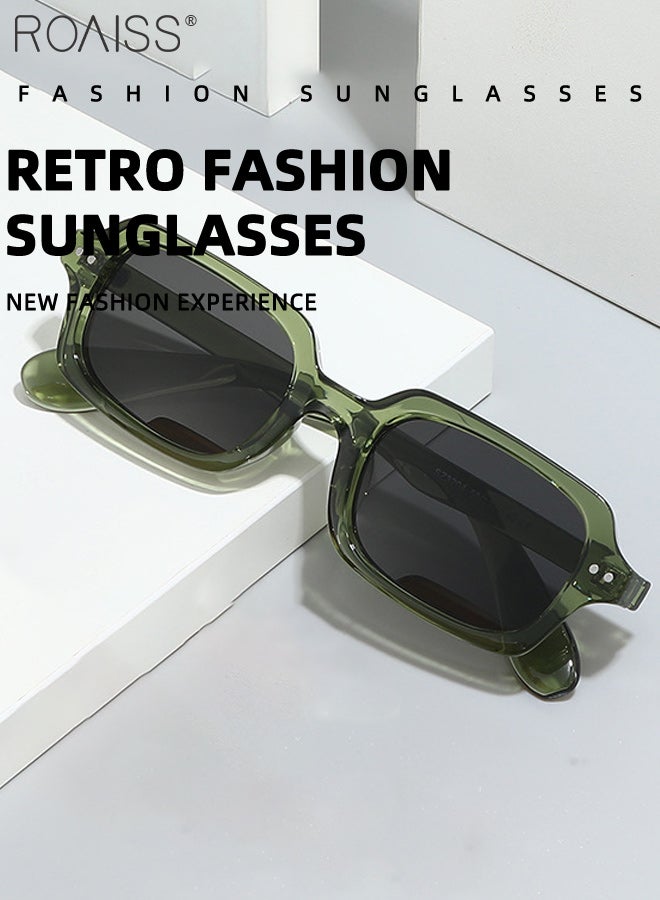 رويس نظارة شمسية مربعة صغيرة بتصميم كلاسيكي للنساء والرجال، نظارات شمسية أنيقة للزينة في الهواء الطلق، حماية من الأشعة فوق البنفسجية 400، مضادة للتوهج، مناسبة للحفلات الخارجية والتصوير الفوتوغرافي في الشوارع - Image 4