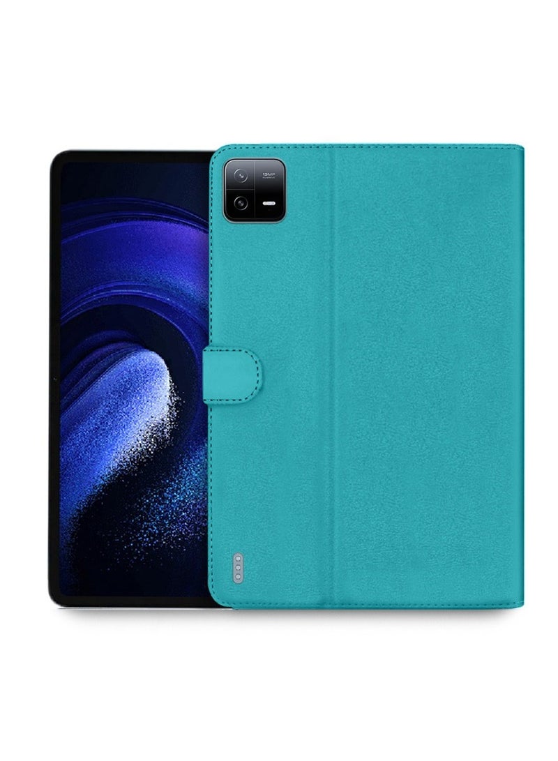 OMAKER جراب ذكي عالي الجودة من الجلد مع حامل مغناطيسي لجهاز Xiaomi Pad 6 / Pad 6 Pro مقاس 11 بوصة 2023 - أزرق محيطي - Image 1