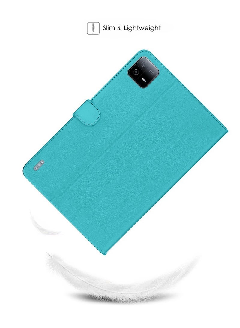 OMAKER جراب ذكي عالي الجودة من الجلد مع حامل مغناطيسي لجهاز Xiaomi Pad 6 / Pad 6 Pro مقاس 11 بوصة 2023 - أزرق محيطي - Image 3