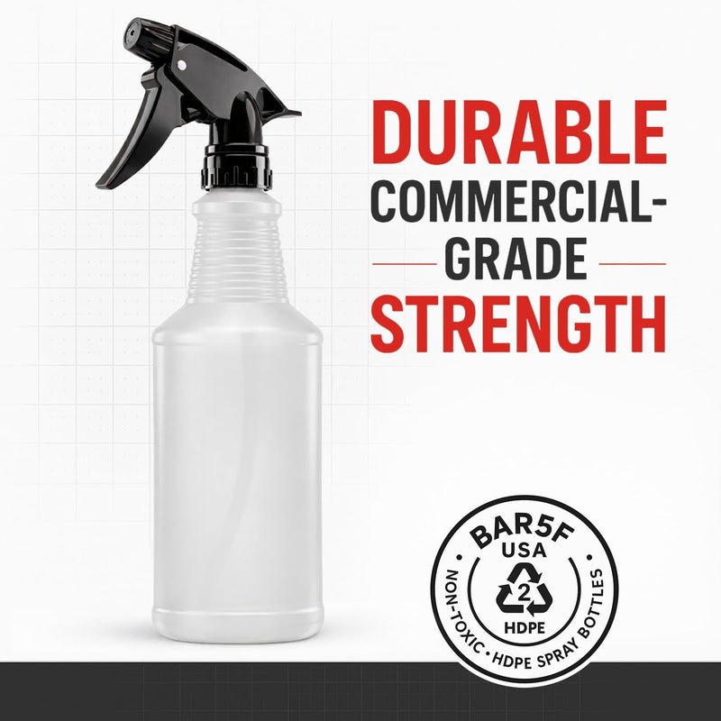 Bar5F Spray Bottles, 24oz, 3 Pack, Chemical-Resistant, BPA-Free, Compatible with Vinegar, Rubbing Alcohol, Cleaning Solutions, Non-Toxic HDPE Bottle for Plants, Pet, BBQ, Auto Detailing, Made in USA - Image 4