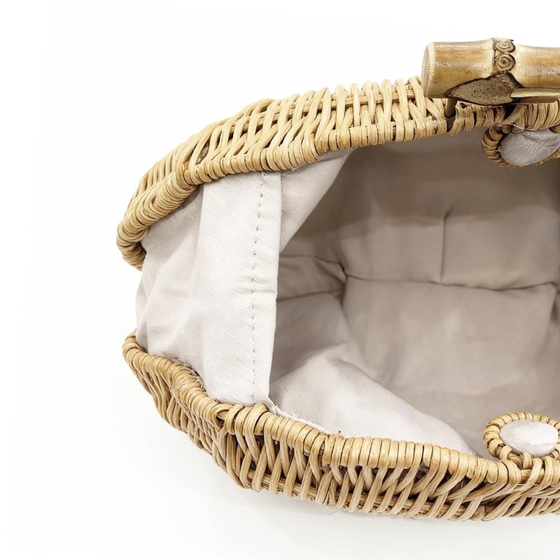 CUXVA Handwoven Shell Rattan Clutch for Women Summer Beach Straw Bags Sea Shell Clutch Purse - Image 4