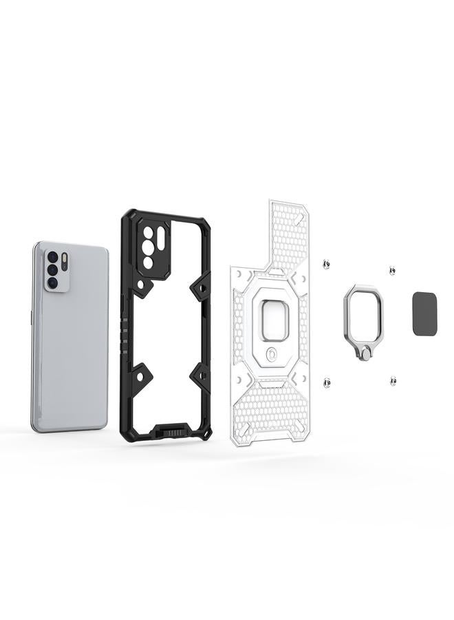 اس-توب جراب لهاتف OPPO Reno 6Z Space PC + جراب واقٍ من حامل حلقي من مادة TPU - Image 4