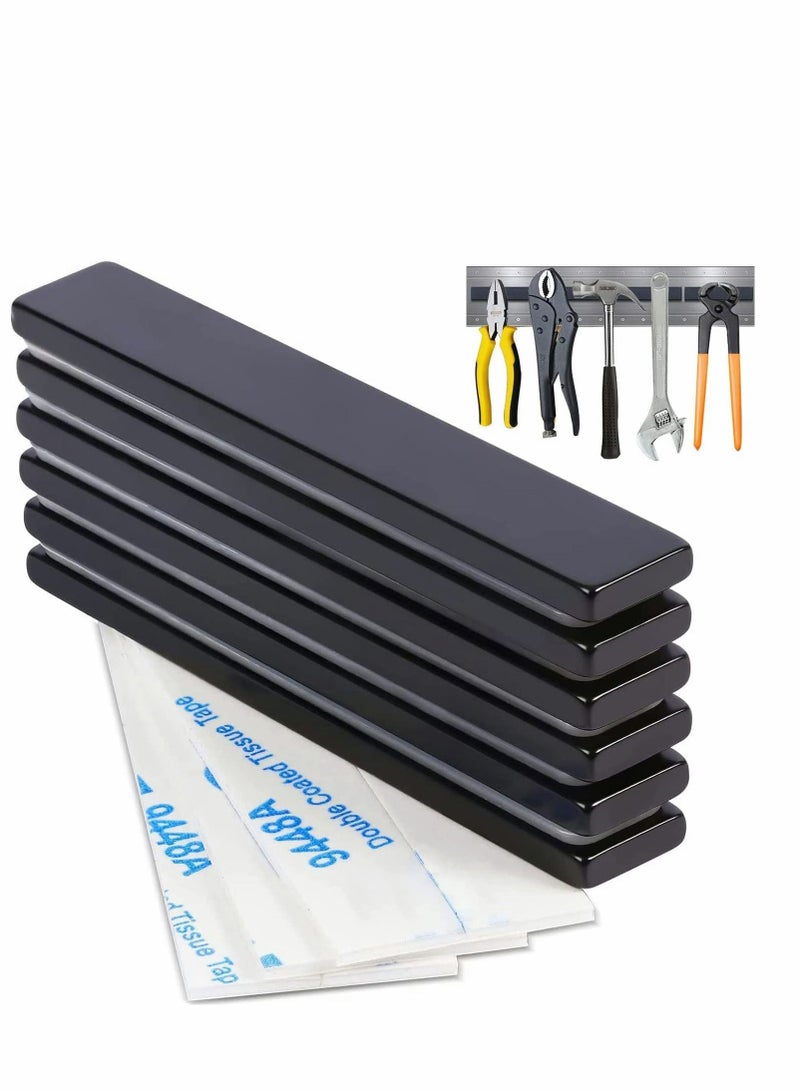 Excefore Waterproof Powerful Neodymium Bar Magnets Strong Rare Earth with Epoxy Coating and Double-Sided Adhesive for Fridge Scientific Shower Door Office etc, 60x10x3mm (6 Pack)  - Image 1