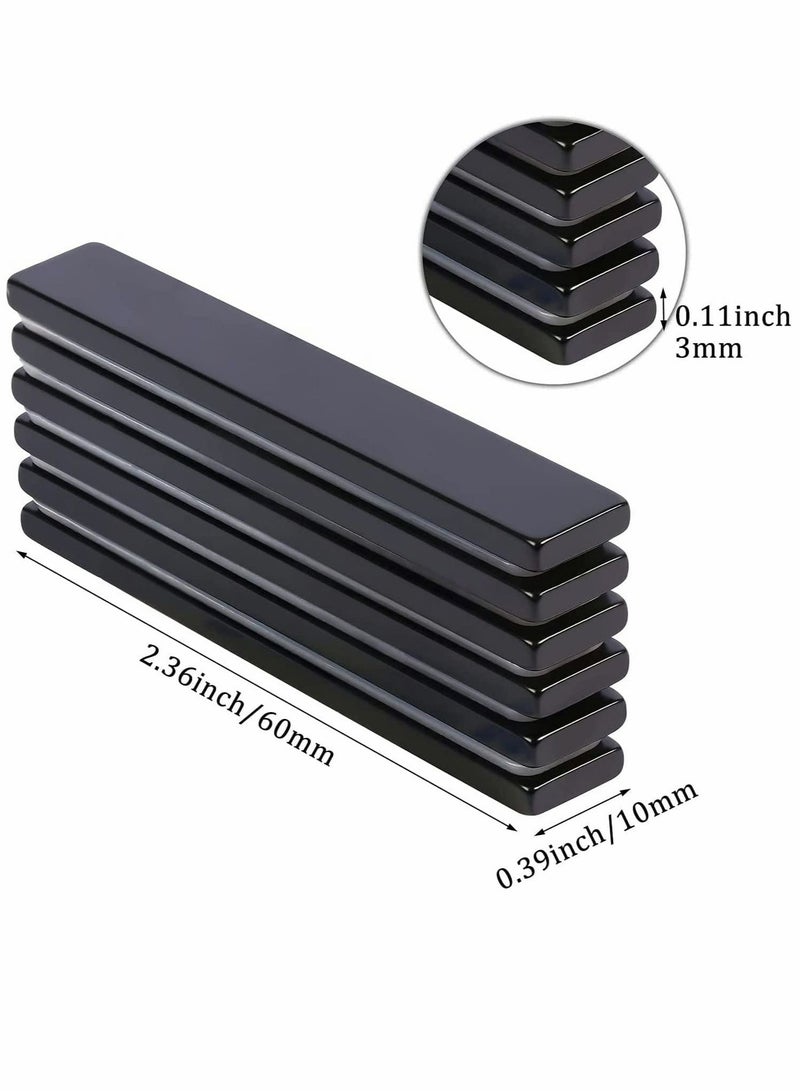 Excefore Waterproof Powerful Neodymium Bar Magnets Strong Rare Earth with Epoxy Coating and Double-Sided Adhesive for Fridge Scientific Shower Door Office etc, 60x10x3mm (6 Pack)  - Image 5