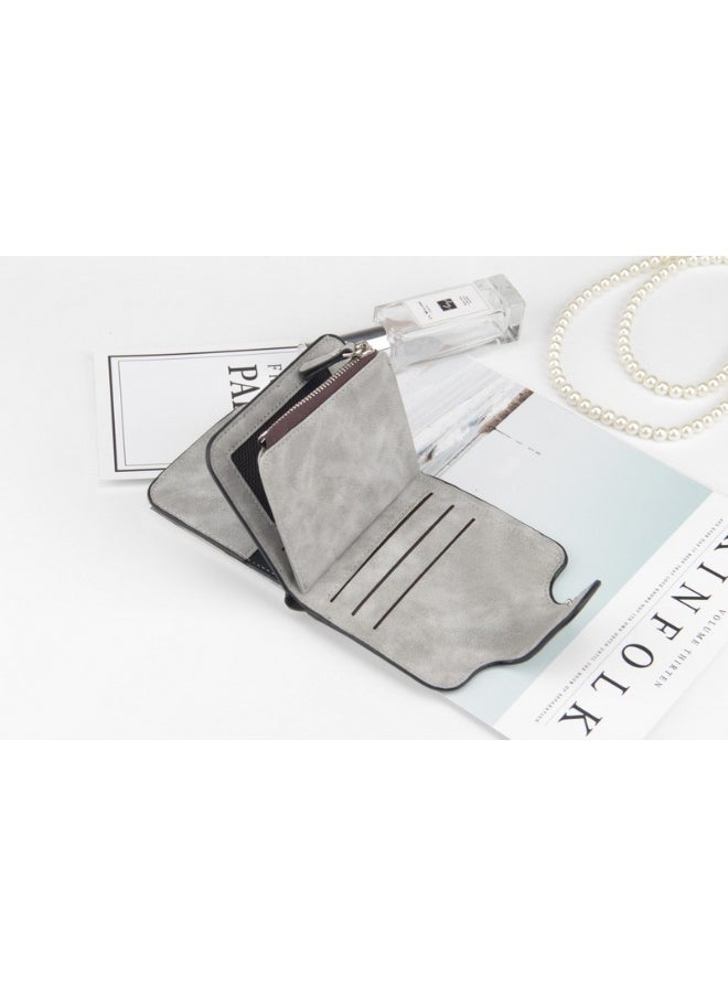 baellerry Korean Women's Wallet ins Buckle Abrasive Leather Coin Purse Small Fresh Student Female Purse  - Image 5