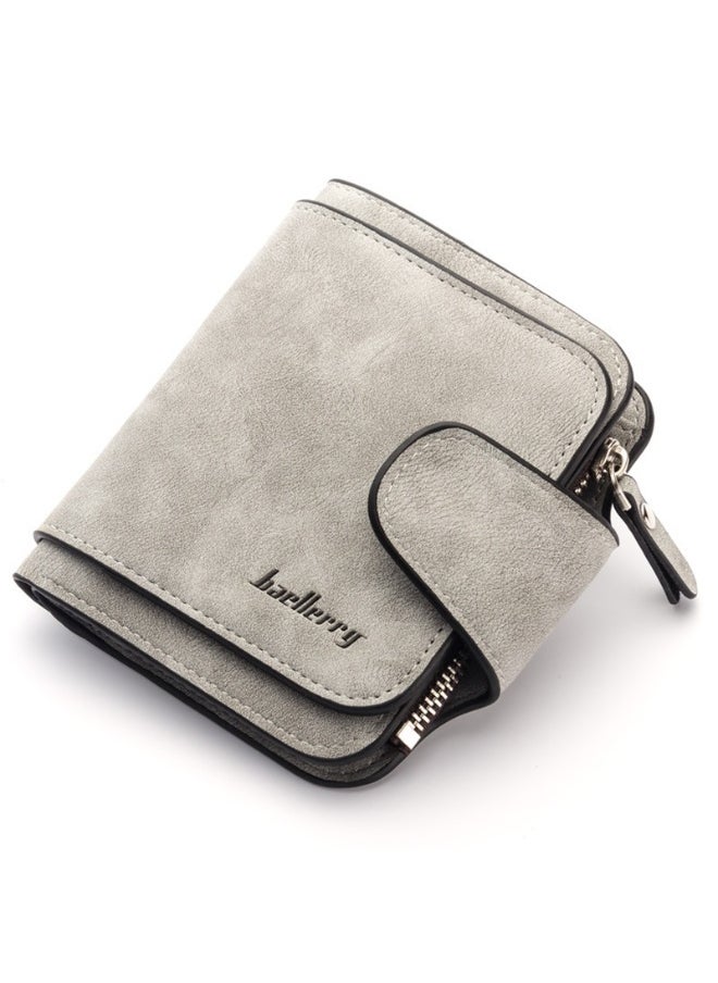 baellerry Korean Women's Wallet ins Buckle Abrasive Leather Coin Purse Small Fresh Student Female Purse  - Image 1