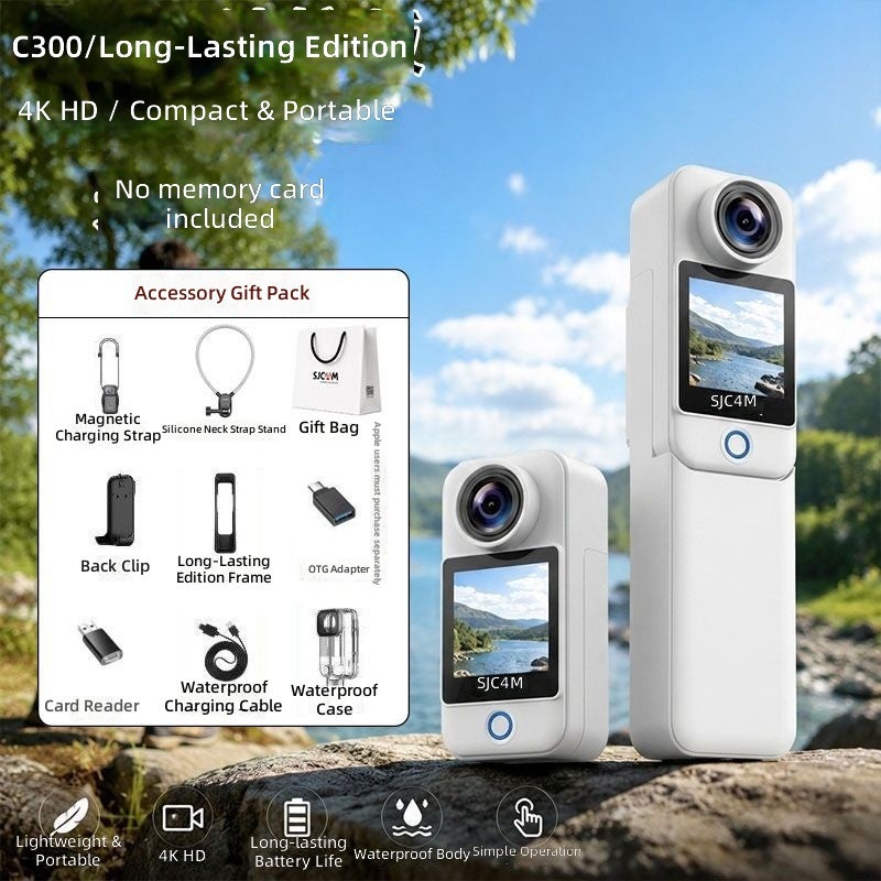 SJCAM C300 Thumb Action Camera 4K HD Vlog Recorder, Dual Screen, Long Battery Life, WiFi - Image 1