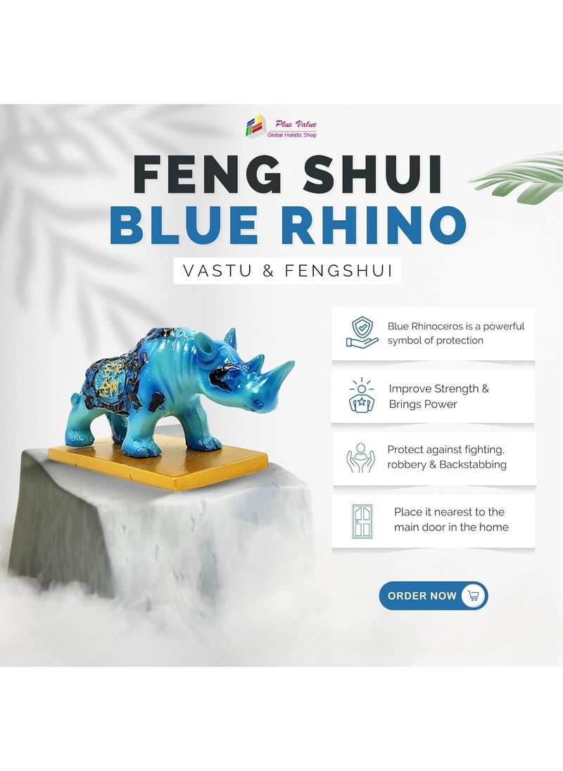 Plus Value Plus Value Feng Shui Blue Rhino Strong Protection for Home Office Decor Showpiece Statue Fengshui Gifts  - Image 2