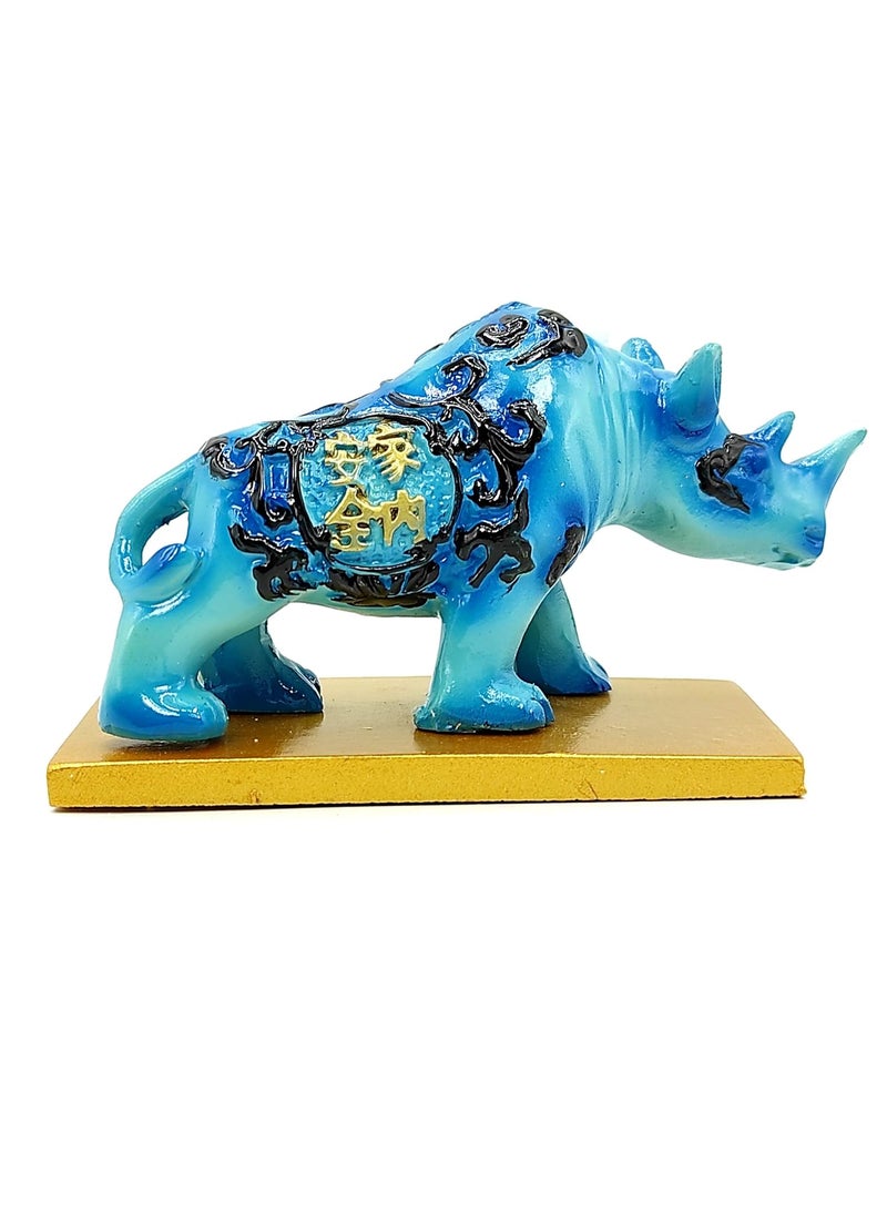 Plus Value Plus Value Feng Shui Blue Rhino Strong Protection for Home Office Decor Showpiece Statue Fengshui Gifts  - Image 1