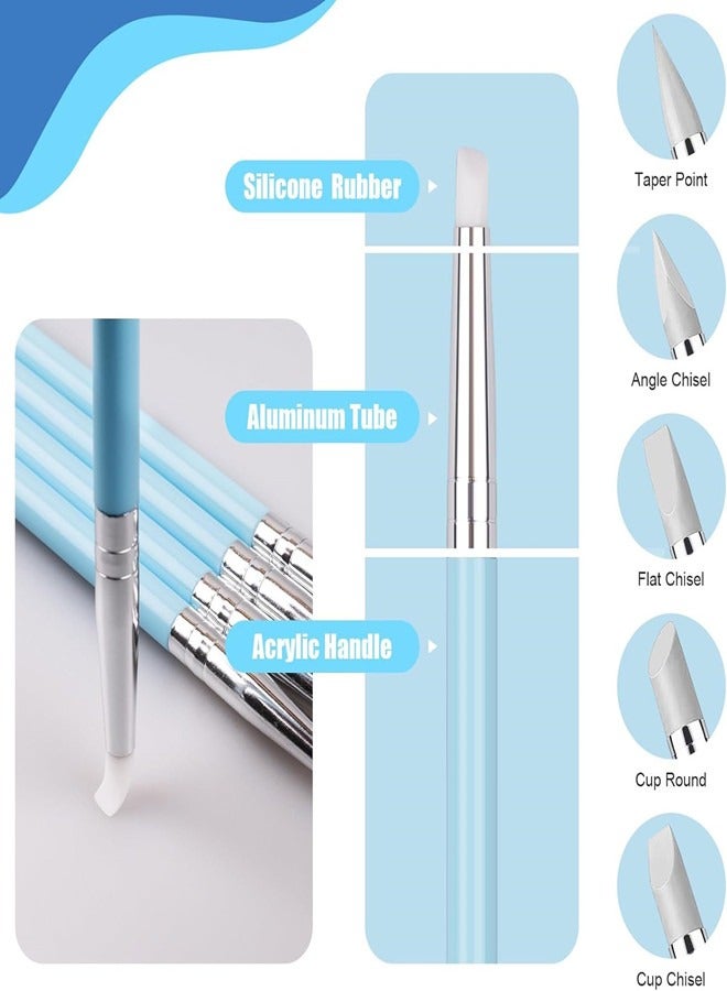 أوساويك أدوات التنقيط ، أداة نحت الطين السيليكون ، أدوات الطلاء ذات الطين السيراميك ، أدوات نقش الفخار للصخور ، الأظافر ، المزج ، الرسم ، النمذجة - Image 4