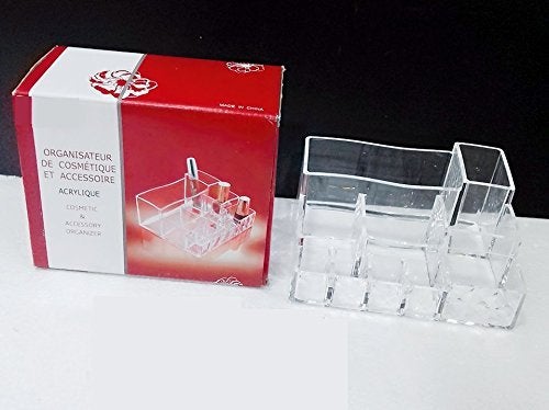 IKTU Premium Acrylic Makeup Organizer 10 Compartment Space Storage, Super Crystal For Lipstick, Brushes & more, Unbreakable Acrylic Lipstick Storage Holder - Image 4