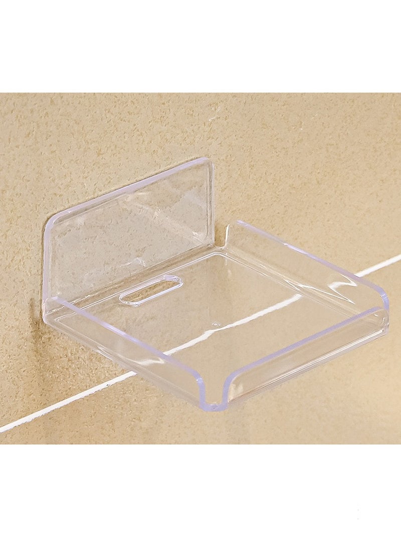 Super ZYouth - Small Wall Shelf Set of 2 for Security Cameras, Speakers, Baby Monitors, Floating Shelves Easy to Install No Drill (Clear) - Image 1