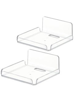 Super ZYouth Small Wall Shelf Set of 2 for Security Cameras, Speakers, Baby Monitors, Floating Shelves Easy to Install No Drill (Clear)  - Image 1