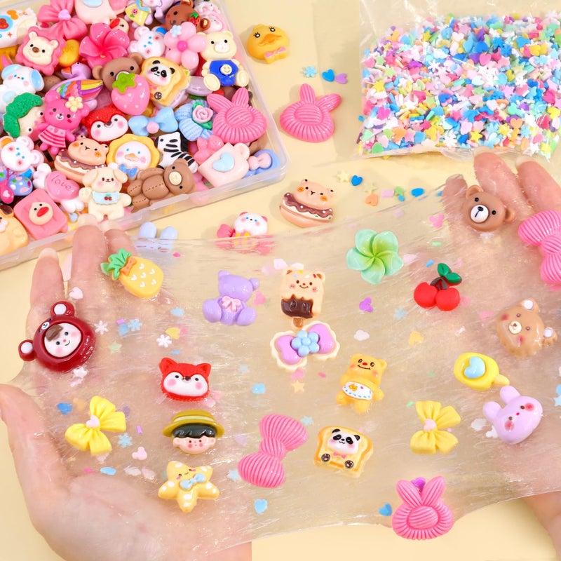 Glitzest 60PCS TINKRSTUFF Slime Charms Cute Flatback Resin Charms for Slime, Random Kawaii Decoden Charm for Embellishments Phone Junk Case Charms Bulk, Hairpins Scrapbooking Crafting & DIY Decor (Multicolor) - Image 5