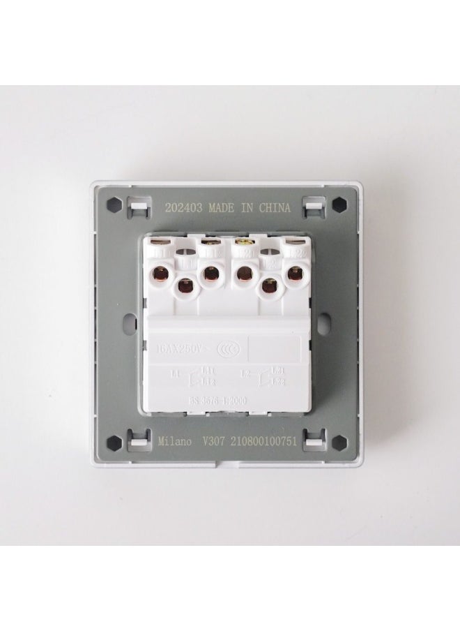 DANUBE HOME Milano 10A 4G 1W Switch Electrical Switches Sockets Outlets For Home Appliances Office Hotel Conventional Construction Project Aura Slvr  - Image 3