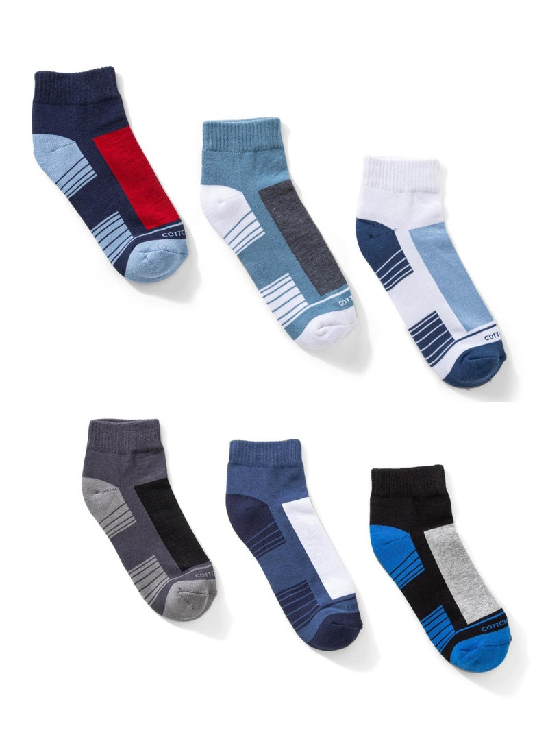 COTTONIL Pack Of 6 Cotton Half Towel Socket Socks Code 43 - Image 1