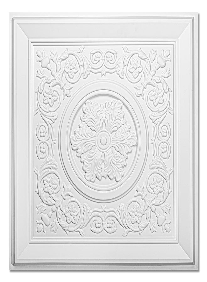 WOWSTAR 12-Pack 24"x24" Drop Ceiling Tiles, Waterproof Glue up Vintage Style 3D Ceiling Tiles, White - Image 1