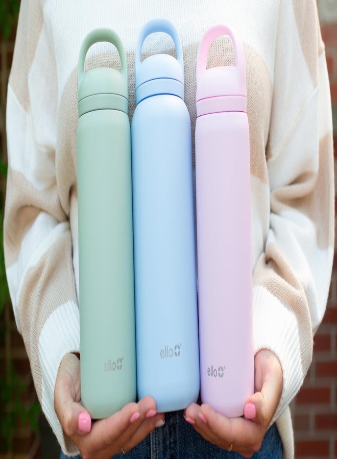 Ello Cooper Twist 32oz Stainless Steel Water Bottle with Chug Lid | Leak Proof | Double Walled and Vacuum Insulated | Built in Carry Loop | Dishwasher Safe | Cashmere Pink - Image 2