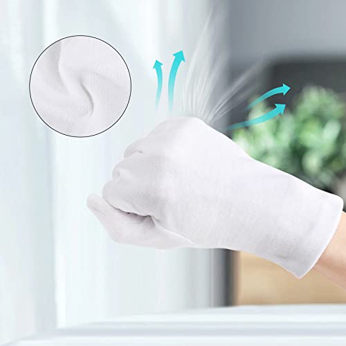 ENPOINT 5 Pairs Archival Photo Gloves, White X-Large Work Gloves For Handling Art Working Photography Men & Womens Cloth Gloves Liners Bulk for Handling Jewelry, Film, Photo, Coin Metal Inspection - Image 4